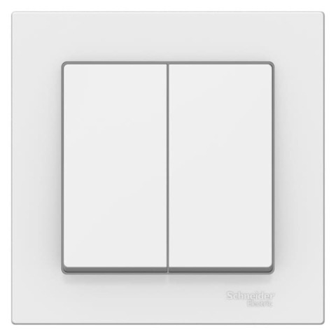 Выключатель двухклавишный, 10АХ, в сборе. Цвет Лотос. Schneider Electric AtlasDesign. ATN001352