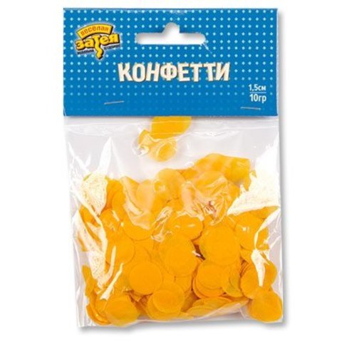 Конфетти Круги тишью Желтые 1,5см 10гр/G