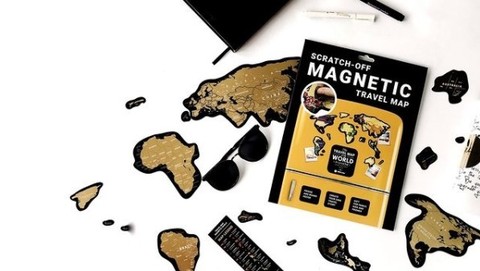 Магнитная карта мира Travel Map MAGNETIC World со скретч слоем 1DEA.ME