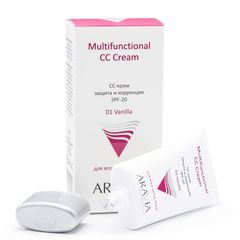 СС-крем защитный SPF-20 Multifunctional CC Cream, Vanilla 01, 50 мл, ARAVIA Professional