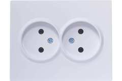 VESNA 742 0200 128B Розетка двойная б/з бакалит белая