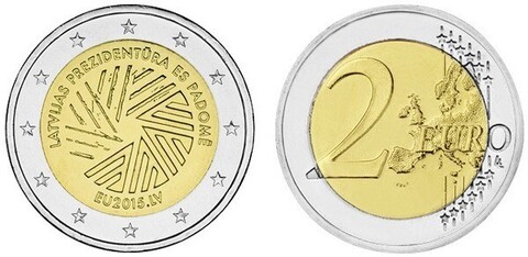 2 евро 2015 Латвия - Председательство Латвии в Совете ЕС