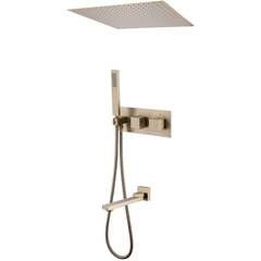 Abber AF8254G Душевая система Daheim AF8254G скрытого монтажа с изливом, термостат, золото матовое фото