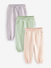 Джоггеры для девочки Next D53-832, 3 шт., Лавандовый, Розовый, Салатовый