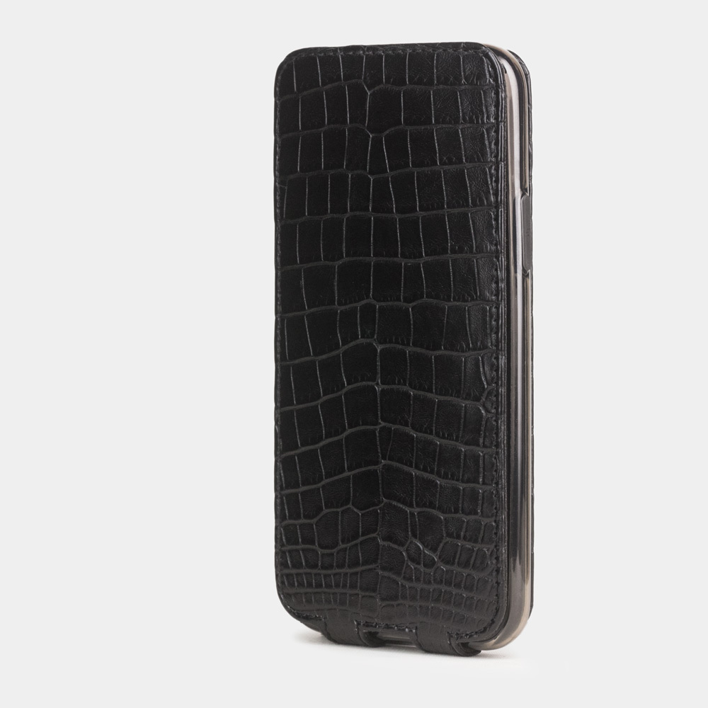 Чехол для iPhone 11 Pro Max из натуральной кожи крокодила, черного цвета