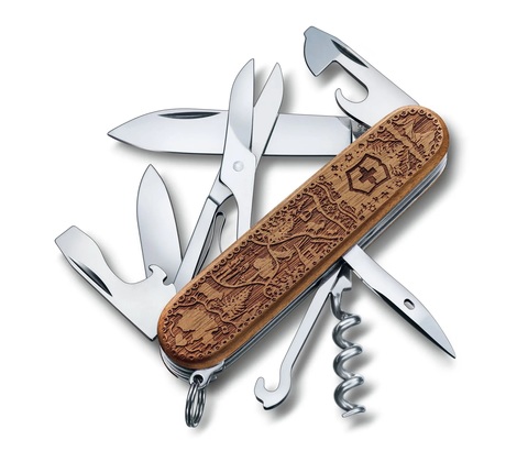 Складной коллекционный нож Victorinox Climber Wood Swiss Spirit Special Edition 2021 (1.3701.63L21) | Wenger-Victorinox.Ru