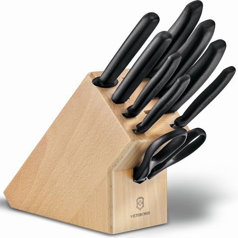 Кухонный набор Victorinox Swiss Classic Cutlery Block, 9 предметов в подставке из натурального бука (6.7193.9) | Wenger-Victorinox.Ru