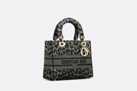 Сумка Dior Lady D-lite, модель среднего формата серый