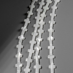 Крестики из перламутра морских ракушек, 12,5*7,5мм, белый