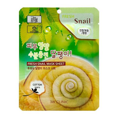 3W Clinic Fresh Snail Mucus Mask Sheet - Маска тканевая для лица муцин улитки