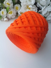 Orange knitting yarn