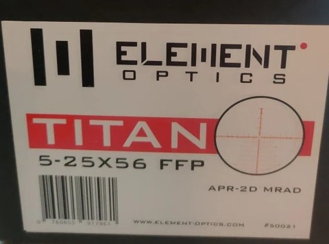 Element Optics Titan 5-25x56 FFP, APR-2D MRAD, 34mm