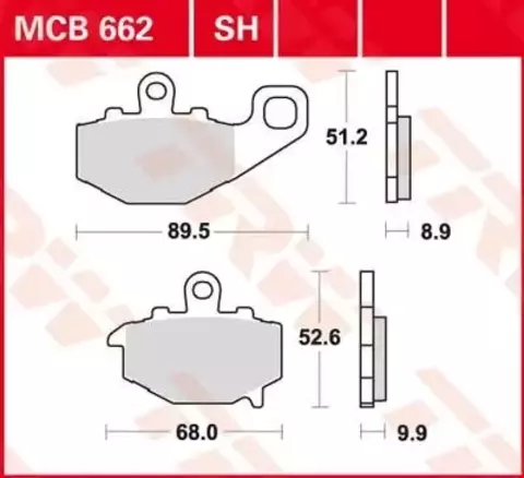 Колодки тормозные дисковые MCB662SH