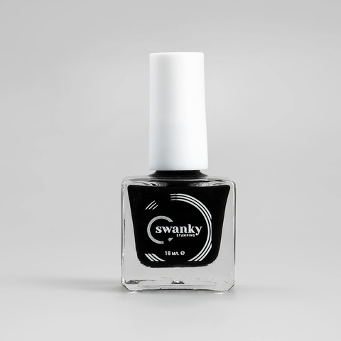 Swanky Stamping, Лак для стемпинга 001 - Черный (18 мл)
