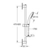 Grohe 27924003 Tempesta 110 Душевой гарнитур, лейка 1 режим, штанга 600 мм, 9,5 л/мин