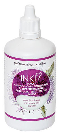 Inki Маска с кератином и пептидами для распрямления вьющихся и пушистых волос 100 мл купить за 1051 руб