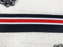 Подвязы трикотажные, ш. 5 см, L 120 см, чёрный с белым/красным