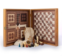 Игровой набор Шахматы/нарды/лудо/змеи Manopoulos Chess/Backgammon cbls34e