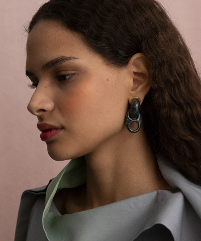 ПРЕДЗАКАЗ Серьги PORCELAIN LINK HOOP