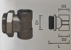 Торцевой тройник G1 G1/2 G1/2