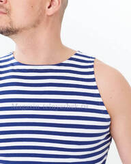 Доставка тельняшек по всей России - Магазин тельняшек.ру 8-800-700-93-18Майка-тельняшка ВМФ (темно-синяя полоса) ТМ 