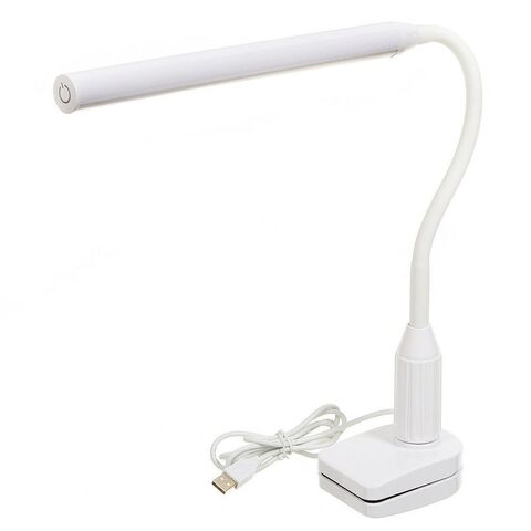 Светильник настольный на прищепке, с USB, белый, SPE14013-8285C/1