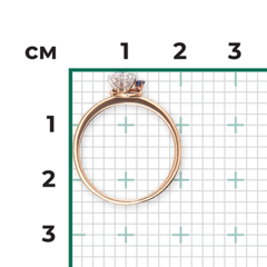 01-5211-00-504-1111-38 - Кольцо из золота с подвеской колечко с синим фианитом
