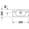 Duravit D-Code Раковина для рук с перел., без отв. под смес., 500x220мм, Цвет: Белый 7065000002