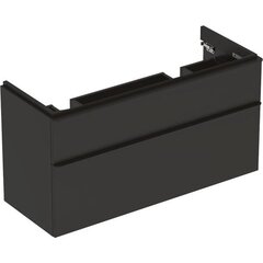 Шкафчик для двойного раковины Geberit Smyle Square, с двумя выдвижными ящиками: B=118.4см, H=61.7см, T=47см, Темно-серый / Матовое покрытие фото