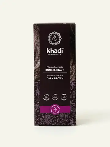 ТЕМНО-КОРИЧНЕВЫЙ натуральная краска для волос Khadi Naturprodukte, 100 гр