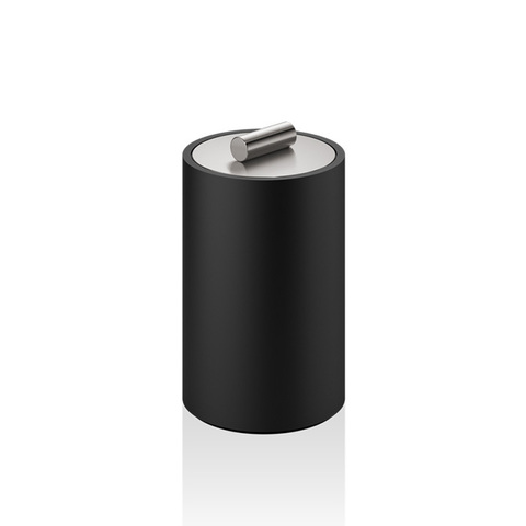 Decor Walther 0971365 Decor Walther Black Stone DMD M Баночка универсальная 13x8см, с крышкой, цвет: черный матовый / сталь матовая