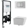 Abber Rechteck AC1201-AC0105-AC0120MW Комплект подвесной унитаз белый с инсталляцией AC0105 и кнопкой AC0120MW белая матовая