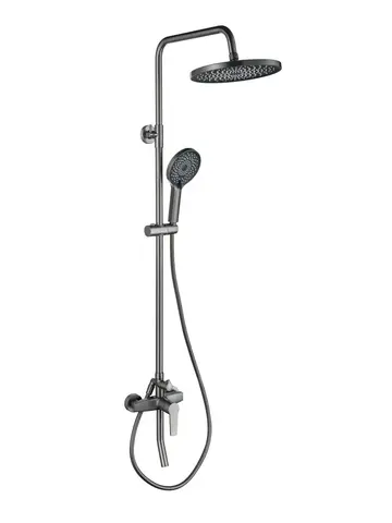 Aquatek AQ2740BGM AQ2740BGM ЛУГАНО душевая система (смеситель для ванны) 255 мм, оружейная сталь (шлиф. черный хром)