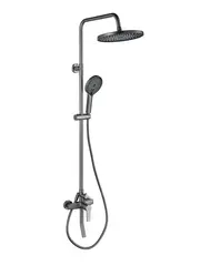 Aquatek AQ2740BGM AQ2740BGM ЛУГАНО душевая система (смеситель для ванны) 255 мм, оружейная сталь (шлиф. черный хром) фото