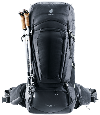 Картинка рюкзак туристический Deuter Aircontact Pro 75+10 Black - 3