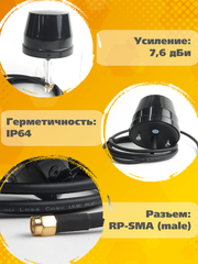 Триада-2496antenna.ru. Антенна WiFi круговая всенаправленная врезная
