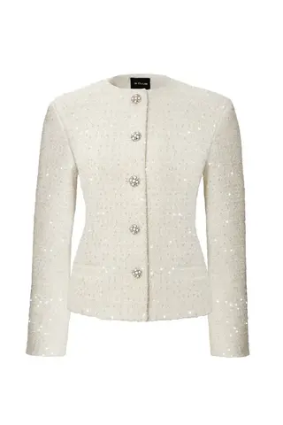 “Sparkling tweed” Жакет из твида с длинным рукавом