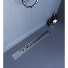 RGW 76215380-13 Душевой трап RGW SDR-53S-80 V-образный 800 Сатин ? 50 мм сифон + ножки, под плитку фото