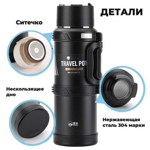 Картинка термос Skully KD9065-2.5 Green - 6