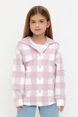 рубашка  для девочки  КР 302698/фламинго,клетка виши к541