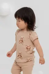 фуфайка  для девочки  КР 302200/нежный бежевый,милые мишки к413