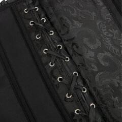 Черный корсет с цветочным принтом (M)