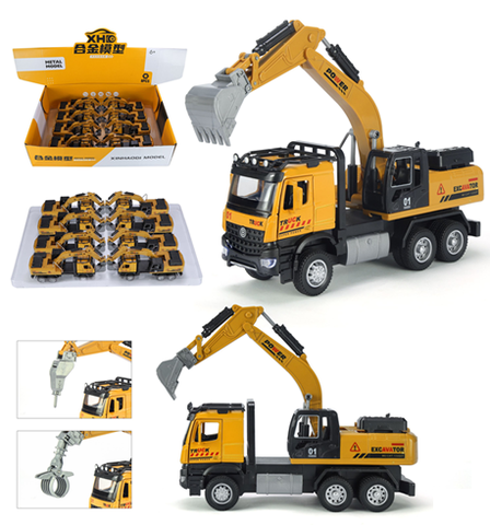 Машина металл экскаватор с ковшом 8 в уп 21 см, цена за шт.