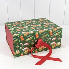 
          Коробка 39 х 28 х 17.8 см "Новый год" на магнитах Складная (Зеленый)