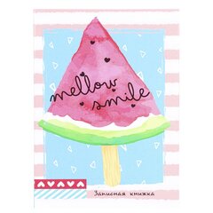 
          Записная книжка А7, Проф-Пресс, 7БЦ, глянцевая ламинация, лён, клетка, 48 л, "Арбуз на палочке"