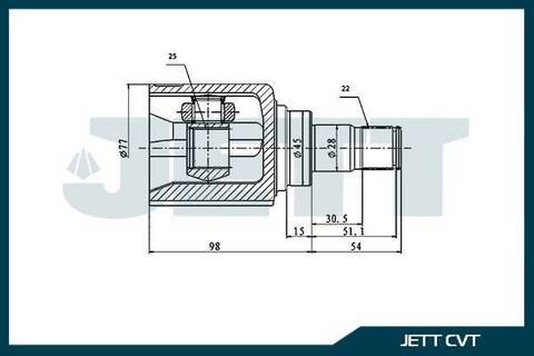 ШРУС внутренний JETT V40-2002