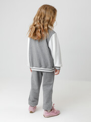 брюки  для девочки  КР 400782/серый меланж к603