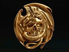 Силиконовый молд Череп с драконом