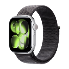 Умные часы Apple Watch Series 11 GPS, 42mm, Silver Aluminium Case with Dark Gray Sport Loop