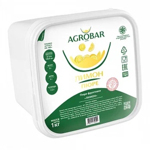 Пюре Агробар замороженное Лимон 1 кг